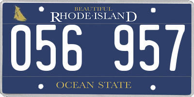RI license plate 056957