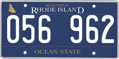 RI license plate 056962
