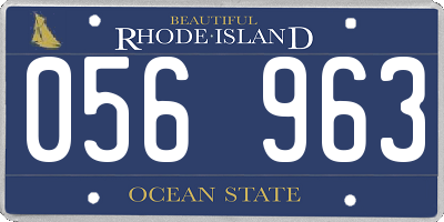 RI license plate 056963