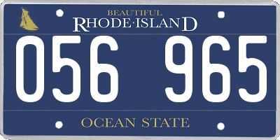 RI license plate 056965