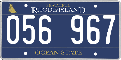 RI license plate 056967