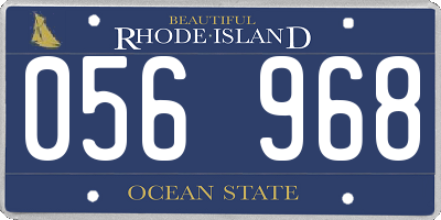 RI license plate 056968