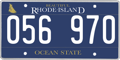 RI license plate 056970