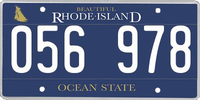 RI license plate 056978
