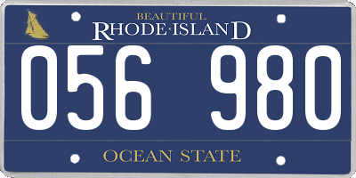 RI license plate 056980