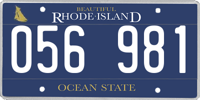 RI license plate 056981