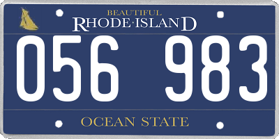 RI license plate 056983