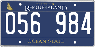 RI license plate 056984