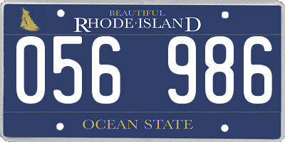 RI license plate 056986