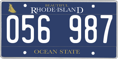 RI license plate 056987