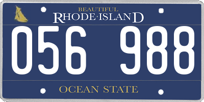 RI license plate 056988