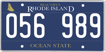 RI license plate 056989