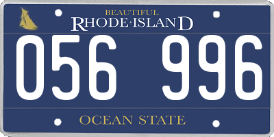 RI license plate 056996