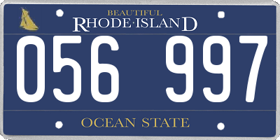 RI license plate 056997