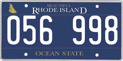 RI license plate 056998