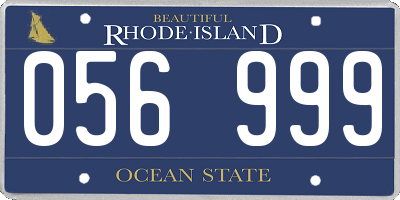 RI license plate 056999