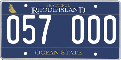 RI license plate 057000