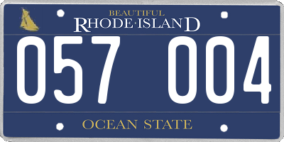 RI license plate 057004