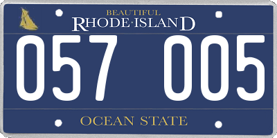 RI license plate 057005
