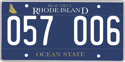 RI license plate 057006