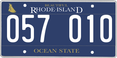 RI license plate 057010