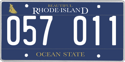 RI license plate 057011