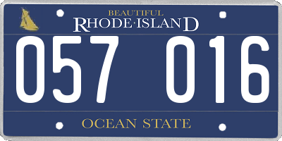 RI license plate 057016