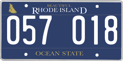 RI license plate 057018