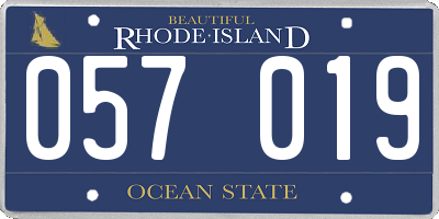 RI license plate 057019