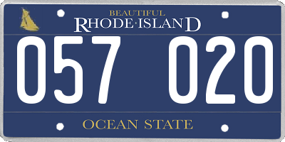 RI license plate 057020