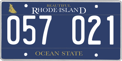 RI license plate 057021