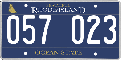 RI license plate 057023