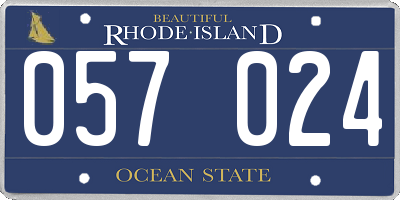 RI license plate 057024
