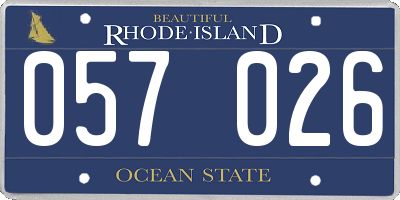 RI license plate 057026