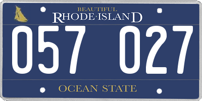 RI license plate 057027