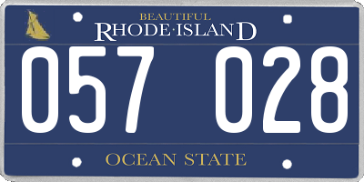 RI license plate 057028