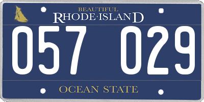 RI license plate 057029