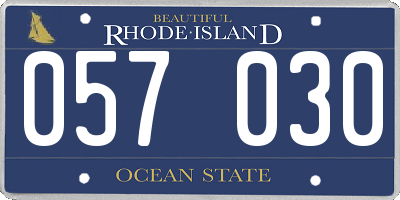 RI license plate 057030
