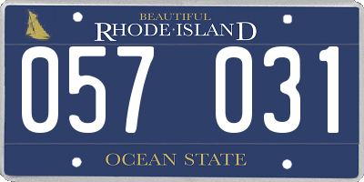 RI license plate 057031