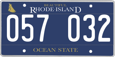 RI license plate 057032