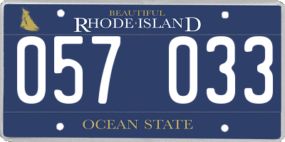 RI license plate 057033