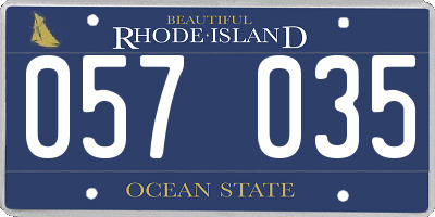 RI license plate 057035