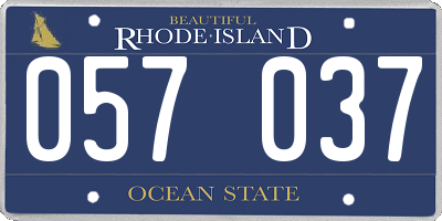 RI license plate 057037