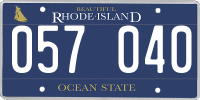 RI license plate 057040