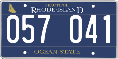 RI license plate 057041