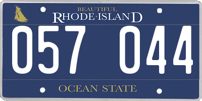RI license plate 057044