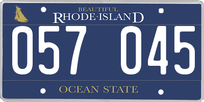 RI license plate 057045