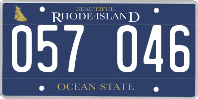 RI license plate 057046