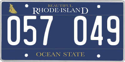 RI license plate 057049