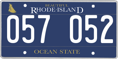 RI license plate 057052